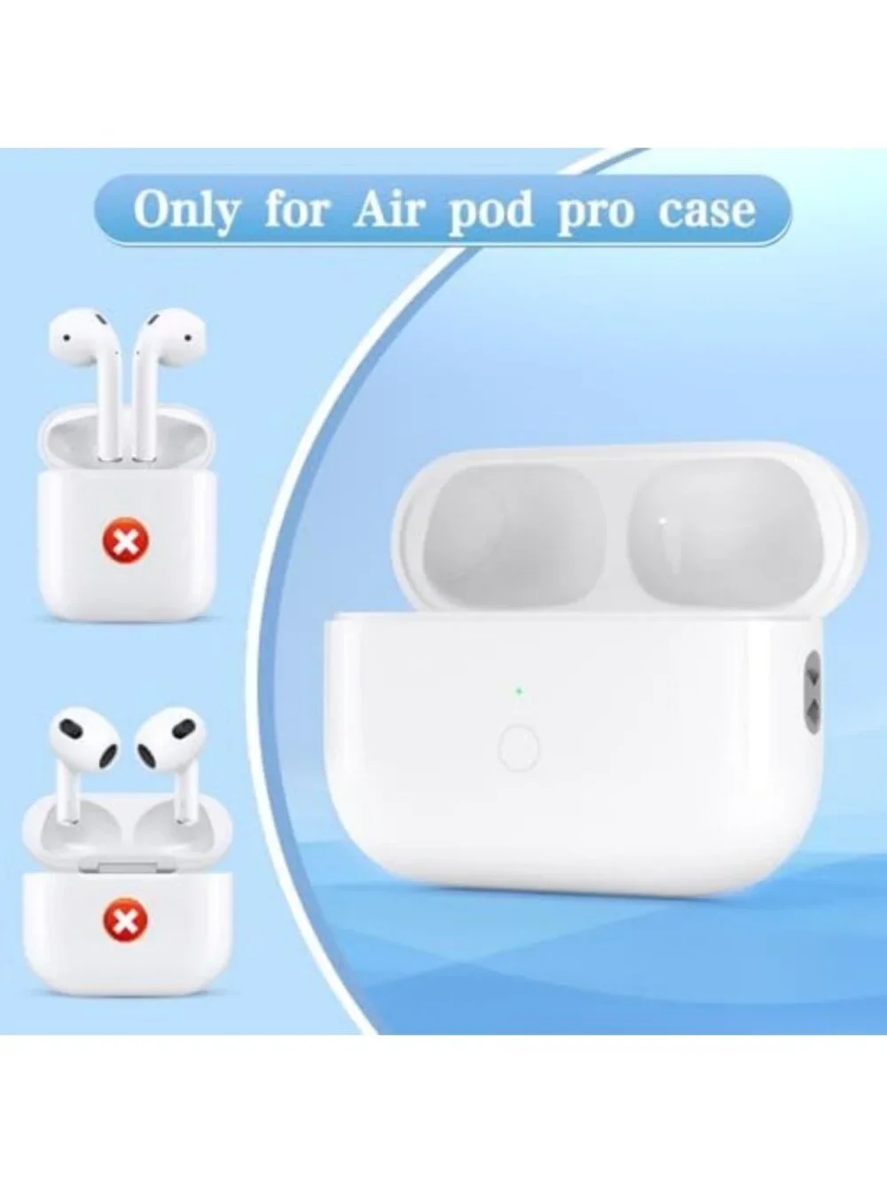 Wireless Charging Case for AirPods Pro 1 & 2 - Type-C Replacement Charger